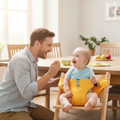 chaise-haute-bebe-flexicot-jaune-complicite-papa