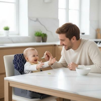 chaise-haute-bebe-nimbus-papa-au-petit-dejeuner-diamond-bleu