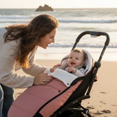 chanceliere-poussette-rose-promenade-bord-de-mer
