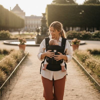 maman-avec-porte-bebe-kangourou-noir-en-promenade