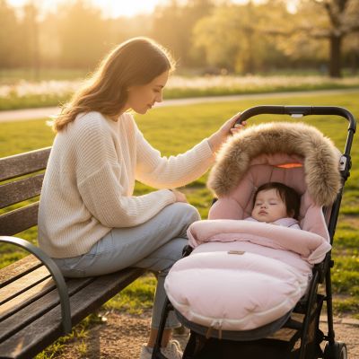 moment-calme-avec-chanceliere-poussette-rose