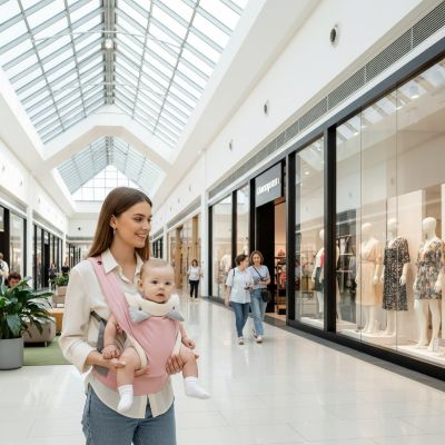 porte-bebe-sac-a-dos-rose-centre-commercial-atrium