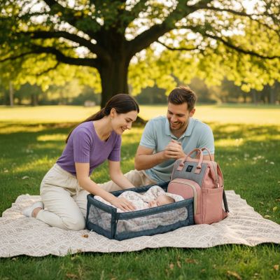 sac-a-langer-lit-integre-pique-nique-familial